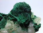 Deep green fine crystallized needles of malachite
