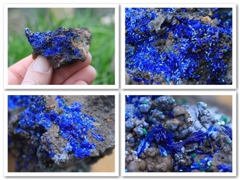 Deep blue azurite crystals