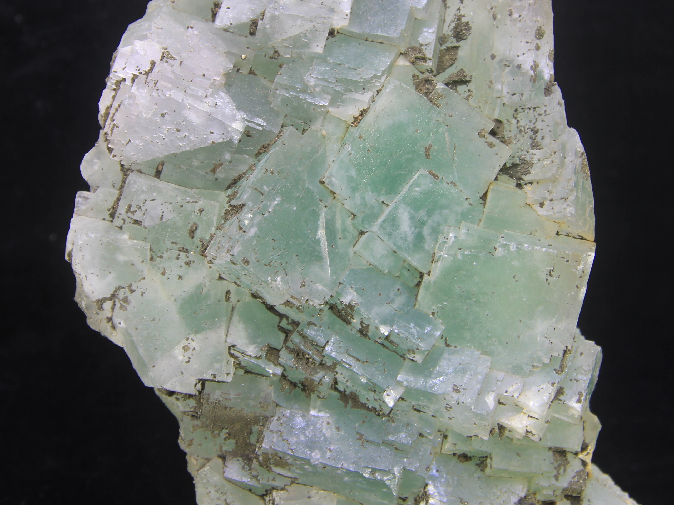 Green fluorite with some chalcopyrite