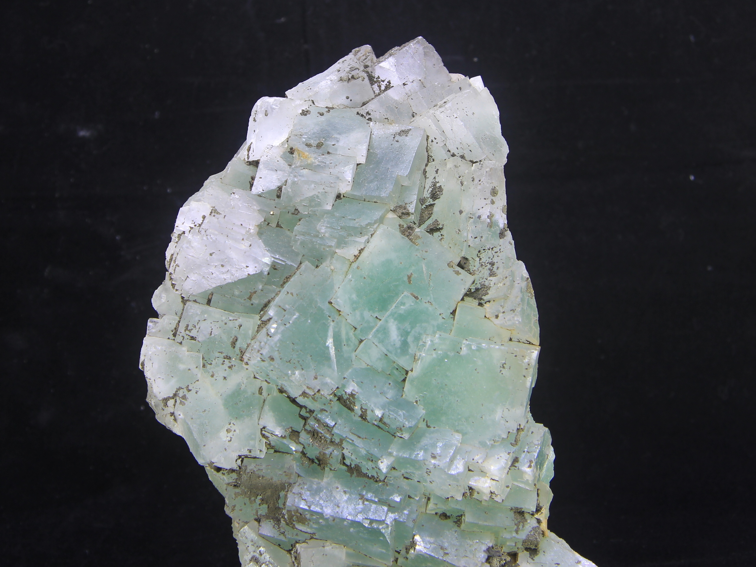 Green fluorite with some chalcopyrite